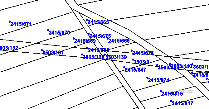 Parcela st. 3503/139 v KÚ Sobůlky, Katastrální mapa