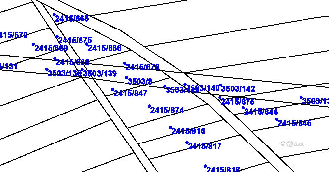 Parcela st. 3503/143 v KÚ Sobůlky, Katastrální mapa