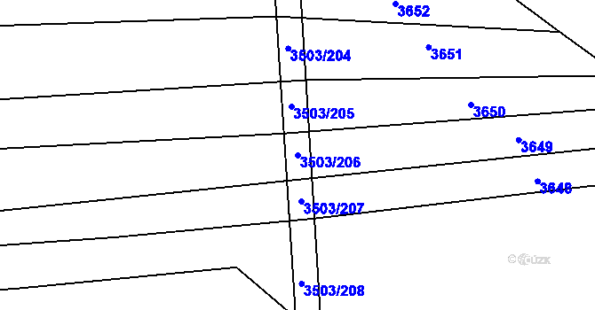 Parcela st. 3503/206 v KÚ Sobůlky, Katastrální mapa