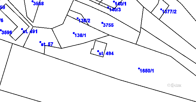 Parcela st. 494 v KÚ Sobůlky, Katastrální mapa