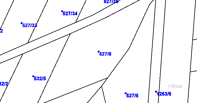 Parcela st. 527/8 v KÚ Sojovice, Katastrální mapa