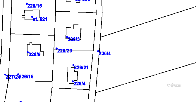 Parcela st. 236/4 v KÚ Sojovice, Katastrální mapa