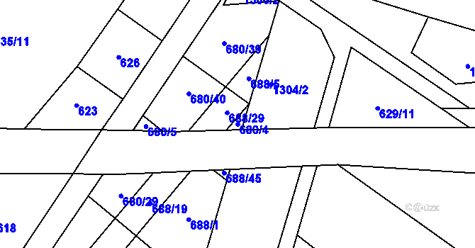 Parcela st. 680/4 v KÚ Sojovice, Katastrální mapa