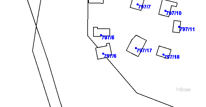 Parcela st. 797/6 v KÚ Sojovice, Katastrální mapa