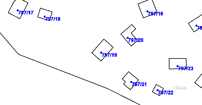 Parcela st. 797/19 v KÚ Sojovice, Katastrální mapa