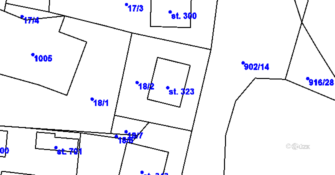 Parcela st. 323 v KÚ Sokoleč, Katastrální mapa