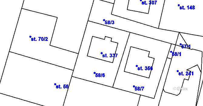 Parcela st. 337 v KÚ Sokoleč, Katastrální mapa