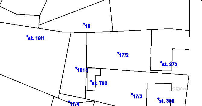 Parcela st. 17/1 v KÚ Sokoleč, Katastrální mapa