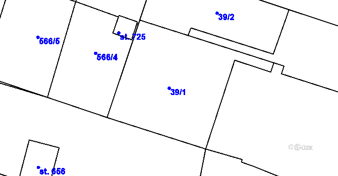 Parcela st. 39/1 v KÚ Sokoleč, Katastrální mapa