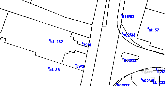 Parcela st. 39/4 v KÚ Sokoleč, Katastrální mapa