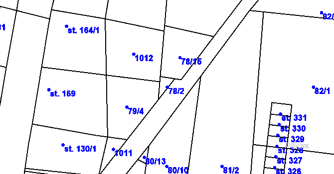 Parcela st. 78/2 v KÚ Sokoleč, Katastrální mapa