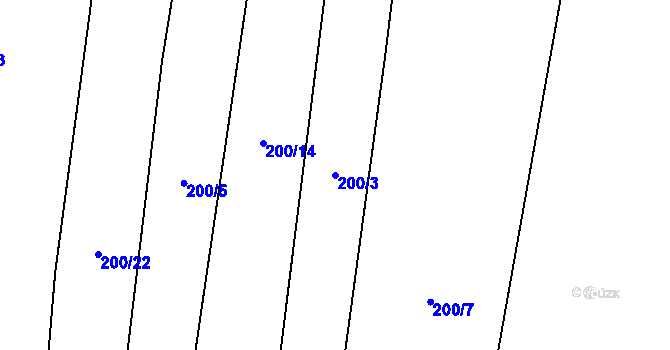 Parcela st. 200/3 v KÚ Sokoleč, Katastrální mapa