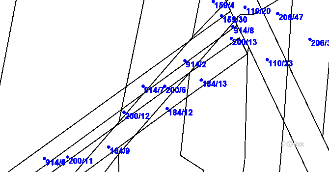 Parcela st. 200/6 v KÚ Sokoleč, Katastrální mapa