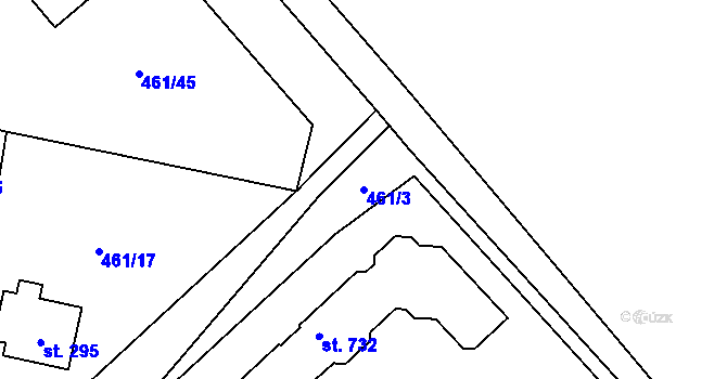 Parcela st. 461/3 v KÚ Sokoleč, Katastrální mapa