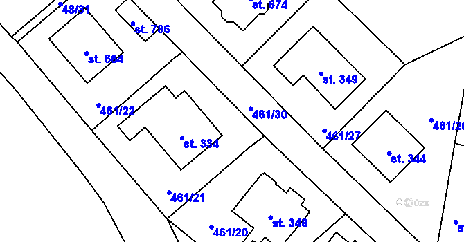 Parcela st. 461/33 v KÚ Sokoleč, Katastrální mapa