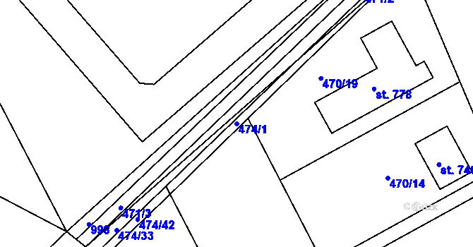 Parcela st. 474/1 v KÚ Sokoleč, Katastrální mapa