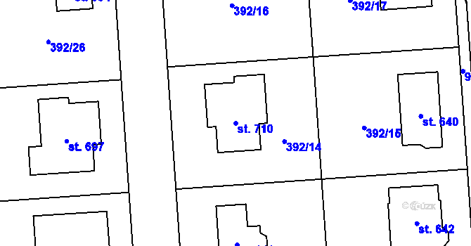 Parcela st. 710 v KÚ Sokoleč, Katastrální mapa