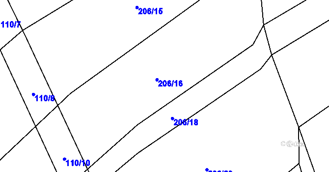 Parcela st. 206/17 v KÚ Sokoleč, Katastrální mapa