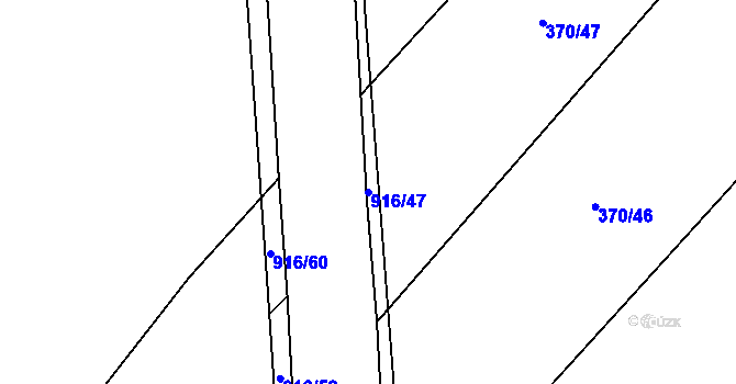 Parcela st. 916/47 v KÚ Sokoleč, Katastrální mapa