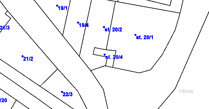 Parcela st. 20/4 v KÚ Sokoleč, Katastrální mapa
