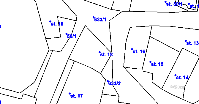Parcela st. 18 v KÚ Sokolí, Katastrální mapa