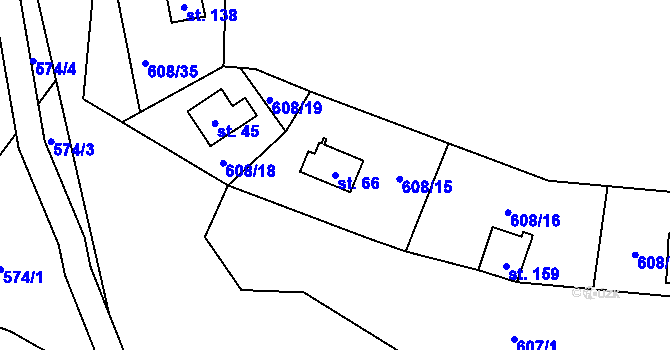 Parcela st. 66 v KÚ Sokolí, Katastrální mapa