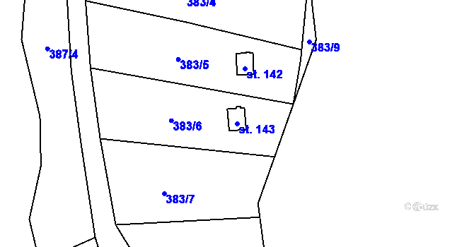 Parcela st. 143 v KÚ Sokolí, Katastrální mapa