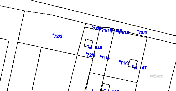 Parcela st. 146 v KÚ Sokolí, Katastrální mapa
