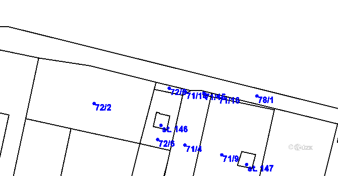 Parcela st. 72/5 v KÚ Sokolí, Katastrální mapa