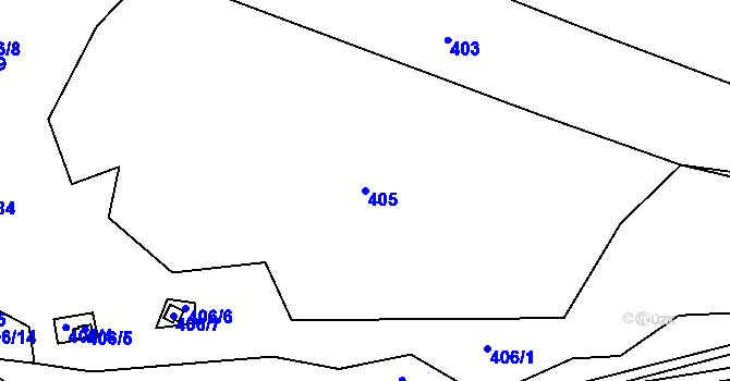 Parcela st. 405 v KÚ Sokolí, Katastrální mapa