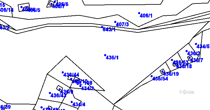 Parcela st. 436/1 v KÚ Sokolí, Katastrální mapa