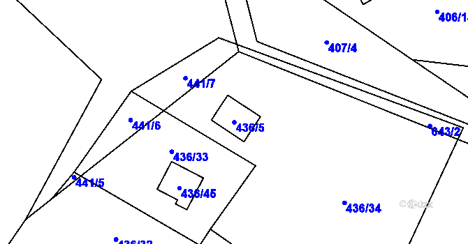 Parcela st. 436/5 v KÚ Sokolí, Katastrální mapa