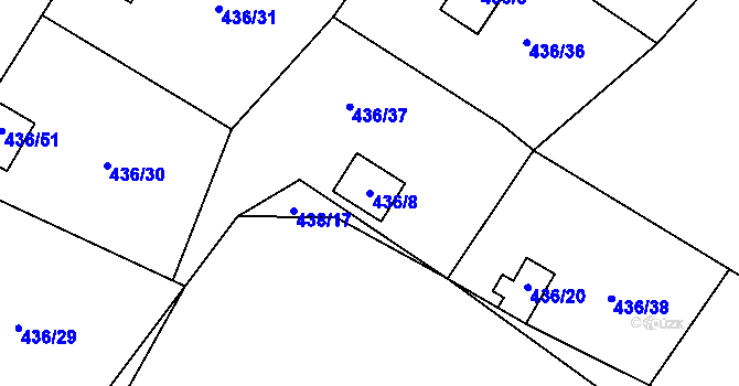 Parcela st. 436/8 v KÚ Sokolí, Katastrální mapa