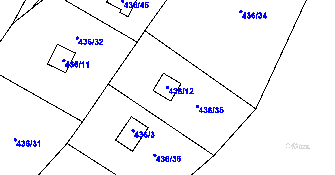 Parcela st. 436/12 v KÚ Sokolí, Katastrální mapa