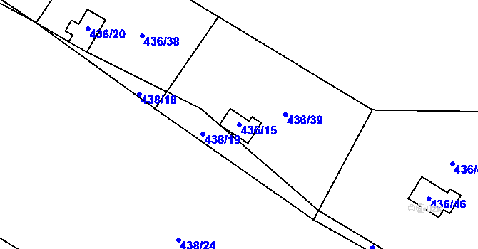 Parcela st. 436/15 v KÚ Sokolí, Katastrální mapa