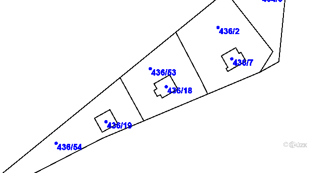 Parcela st. 436/18 v KÚ Sokolí, Katastrální mapa