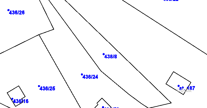Parcela st. 438/8 v KÚ Sokolí, Katastrální mapa