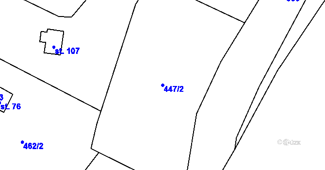 Parcela st. 447/2 v KÚ Sokolí, Katastrální mapa
