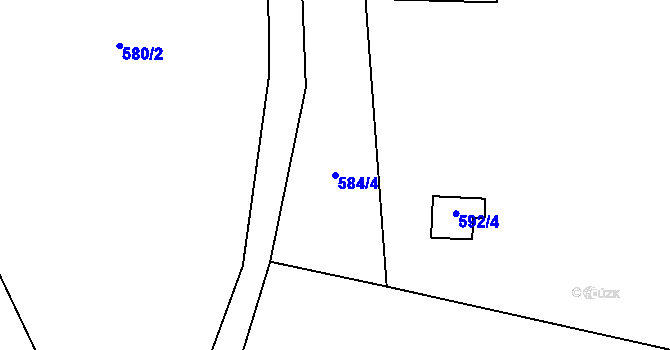 Parcela st. 584/4 v KÚ Sokolí, Katastrální mapa