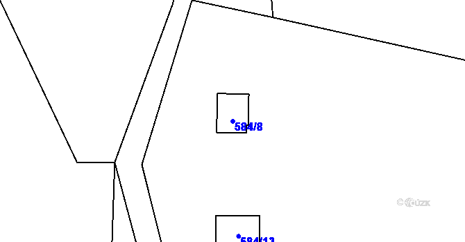 Parcela st. 584/8 v KÚ Sokolí, Katastrální mapa