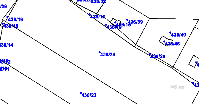 Parcela st. 438/24 v KÚ Sokolí, Katastrální mapa