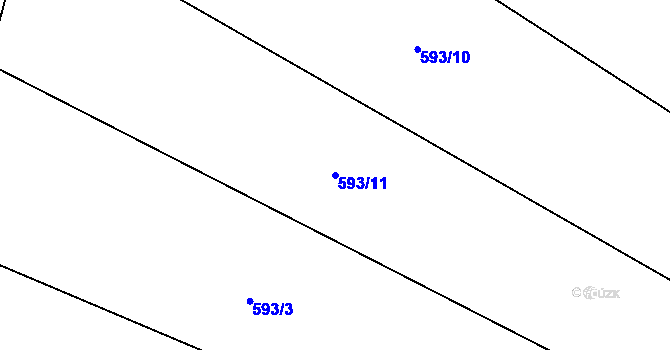 Parcela st. 593/11 v KÚ Sokolí, Katastrální mapa