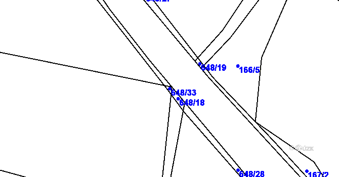 Parcela st. 648/33 v KÚ Sokolí, Katastrální mapa