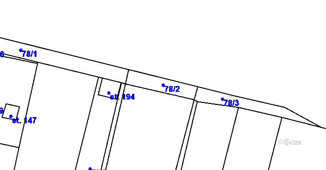 Parcela st. 78/2 v KÚ Sokolí, Katastrální mapa
