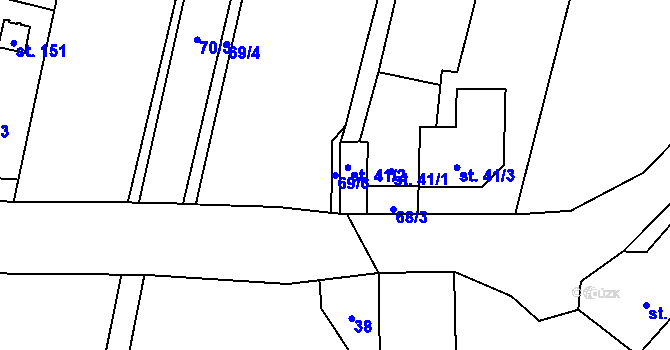 Parcela st. 69/6 v KÚ Sokolí, Katastrální mapa