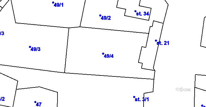 Parcela st. 49/4 v KÚ Sokolí, Katastrální mapa