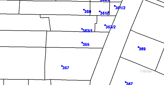 Parcela st. 355 v KÚ Sokolnice, Katastrální mapa