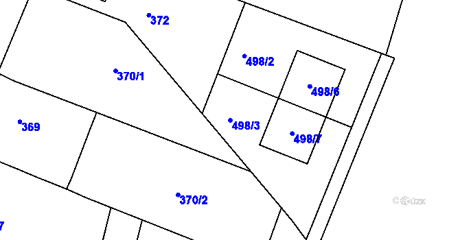 Parcela st. 498/3 v KÚ Sokolnice, Katastrální mapa