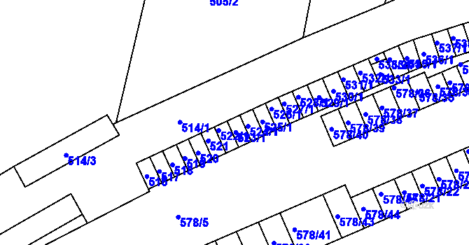 Parcela st. 523/2 v KÚ Sokolnice, Katastrální mapa