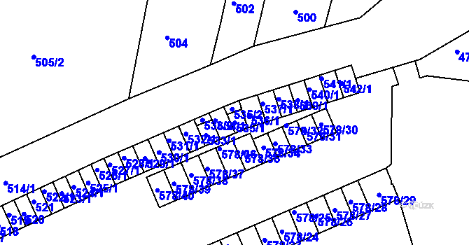 Parcela st. 535/1 v KÚ Sokolnice, Katastrální mapa